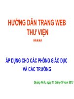 Hướng Dẫn Trang Web Thư Viện Áp Dụng Cho Các Phòng Giáo Dục Và Các Trường
