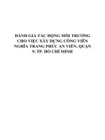 Đánh giá tác động môi trường Công Viên Nghĩa Trang Phúc An Viên