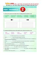 Đề kiểm tra 1 tiết môn Tiếng Anh lớp 10 Chương trình mới Lần 2