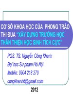 Cơ Sở Khoa Học Của  Phong Trào Thi Đua “Xây Dựng Trường Học Thân Thiện Học Sinh Tích Cực
