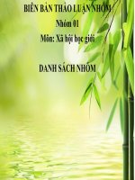 BIÊN bản THẢO LUẬN NHÓM môn xã hội học GIỚI 