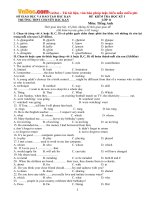 Đề thi học kỳ 1 môn Tiếng Anh lớp 11 trường THPT Chuyên Bắc Kạn năm học 2016 - 2017 có đáp án