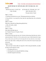 Bộ đề thi học kì 1 môn Hóa học lớp 9 năm học 2016 - 2017