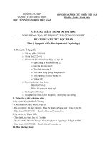 Đề cương chi tiết học phần Tâm lý phát triển (Học viện Nông nghiệp Việt Nam)