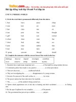 Bài tập tiếng Anh lớp 10 Unit 9: Undersea World Số 3 có đáp án