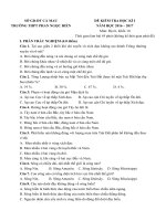 Đề thi học kì 1 môn Địa lý lớp 10 trường THPT Phan Ngọc Hiển, Cà Mau năm học 2016 - 2017