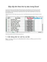 Sắp xếp tên theo thứ tự abc trong Excel