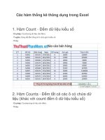 Các hàm thống kê thông dụng trong excel