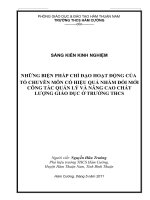 SKKN QUẢN LÍ HOẠT ĐỘNG CỦA TỔ CHUYÊN MÔN TRƯỜNG THCS