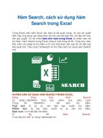 Hàm search, cách sử dụng hàm search trong excel