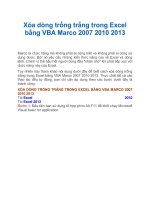 Xóa dòng trống trắng trong excel bằng VBA marco 2007 2010 2013