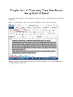 Chuyển font  vntime sang time new roman trong word và excel