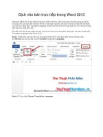 Dịch văn bản trực tiếp trong Word 2013