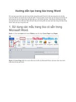Hướng dẫn tạo trang bìa trong Word