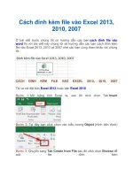 Cách đính kèm file vào excel 2013, 2010, 2007