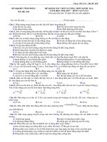 Đề thi thử đại học môn vật lý (tỉnh Vĩnh Phúc) 8