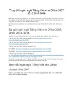 Thay đổi ngôn ngữ Tiếng Việt cho Office 2007 2010 2013 2016