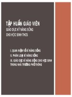 Tập Huấn Giáo Viên Giáo Dục Kỹ Năng Sống Cho Học Sinh THCS