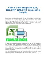 Cách in 2 mặt trong excel 2016, 2003, 2007, 2010, 2013, trang chẵn lẻ đơn giản