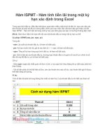 Hàm ISPMT   hàm tính tiền lãi trong một kỳ hạn xác định trong excel