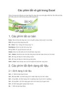 Các phím tắt vô giá trong excel