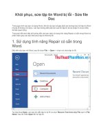 Khôi phục, sửa tập tin Word bị lỗi - Sửa file Doc