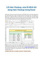 Lỗi hàm vlookup, sửa lỗi NA khi dùng hàm vlookup trong excel