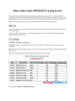 Hàm nhân (hàm PRODUCT) trong excel