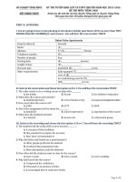 ĐỀ CHUYÊN HSG TIẾNG ANH LỚP 10 2016