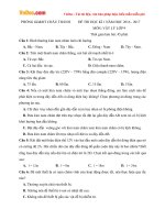 Đề thi học kì 1 môn Vật lý lớp 9 Phòng GD&ĐT Châu Thành, Tây Ninh năm học 2016 - 2017