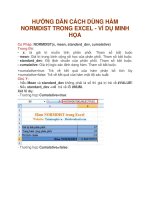HƯỚNG dẫn CÁCH DÙNG hàm NORMDIST TRONG EXCEL   ví dụ MINH họa