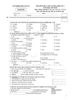 ĐỀ THI TIẾNG ANH LỚP 8