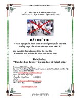 BÀI dự THI vận DỤNG KIẾN THỨC LIÊN môn để GIẢI QUYẾT CÁC TÌNH HUỐNG THỰC TIỄN đề tài ’bạo lực học đường vấn nạn tuổi vị thành niên’’ 