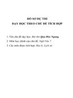 dạy học theo chủ đề tích hợp ngữ văn 7 bài thơ qua đèo ngang 