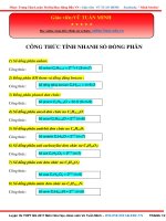 CÔNG THỨC TÍNH NHANH số ĐỒNG PHÂN