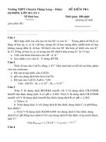 ĐỀ+ đáp án KIỂM TRA hóa THI OLYMPIC hóa lớp 10 