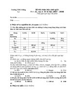 Đề thi học sinh giỏi hóa 8 THCS đông LA 