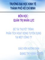 PHÂN TÍCH HOẠT ĐỘNG TUYỂN DỤNG TẠI MỘT CÔNG TY