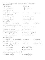 Trắc nghiệm nguyên hàm tích phân lớp 12