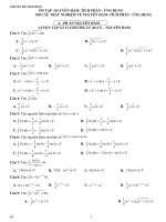 TRẮC NGHIỆM NGUYÊN HÀM TÍCH PHÂN