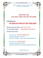 DẠY học THEO CHỦ đề TÍCH hợp vật lý 9 chủ đề sử DỤNG AN TOÀN và TIẾT KIỆM điện 