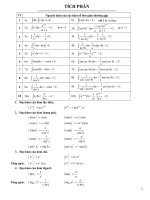 Tuyển tập công thức và phân dạng bài tập tích phân