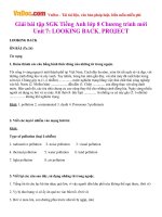 Giải bài tập SGK Tiếng Anh lớp 8 Chương trình mới Unit 7: LOOKING BACK, PROJECT