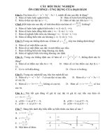 Trắc nghiệm toán 12 phần khảo sát hàm số