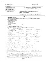 ĐỀ TUYỂN SINH LỚP 10 CHUYÊN ANH 2013-2014