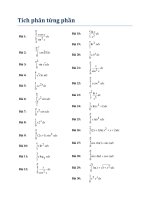 Bài tập nguyên hàm Tích phân