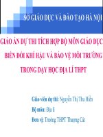 GIÁO án dự THI TÍCH hợp bộ môn địa lý bài 15 bảo vệ môi TRƯỜNG và PHÒNG CHỐNG THIÊN TAI 