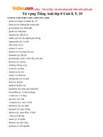 Từ vựng Tiếng Anh lớp 8 Unit 8, 9, 10