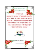 TUYỂN TẬP NỘI DUNG TỰ HỌC TỰ BỒI DƯỠNG PHẦN KIẾN THỨC TỰ CHỌN MODUNLE 15 ĐẾN MODUNLE 18 ĐÃ ĐƯỢC CHUYỂN THÀNH FILE WORD VÀ CHẮT LỌC NỘI DUNG NGẮN GỌN CHO GIÁO VIÊN HỌC TẬP THEO THÔNG TƯ  222016