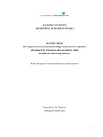 How important is transnational knowledge transfer for the competitive advantage of the Vietnamese software industry within the global IT outsourcing industry?